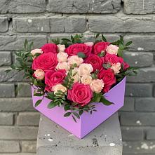 Цветочная композиция из Розы в коробке в Смоленке