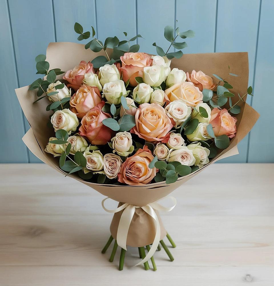 Букет цветов из: Альстромерии и Розы в Смоленке