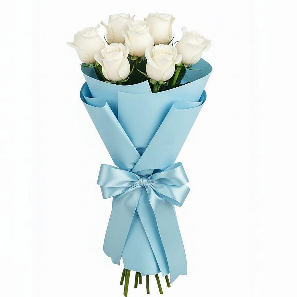 Букет 7 белых роз Проуд в Смоленке