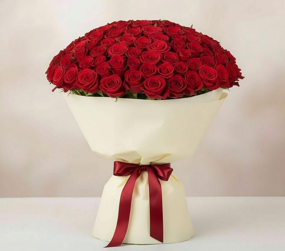 Букет 101 Красная роза Милано в Смоленке