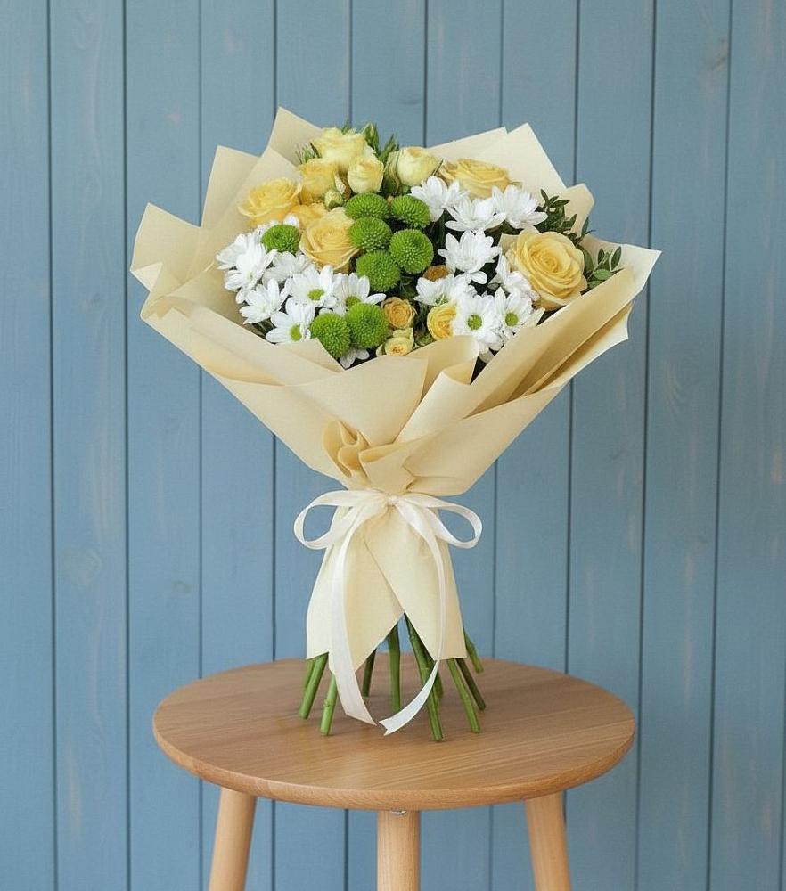 Букет цветов из: Хризантемы и Розы в Смоленке