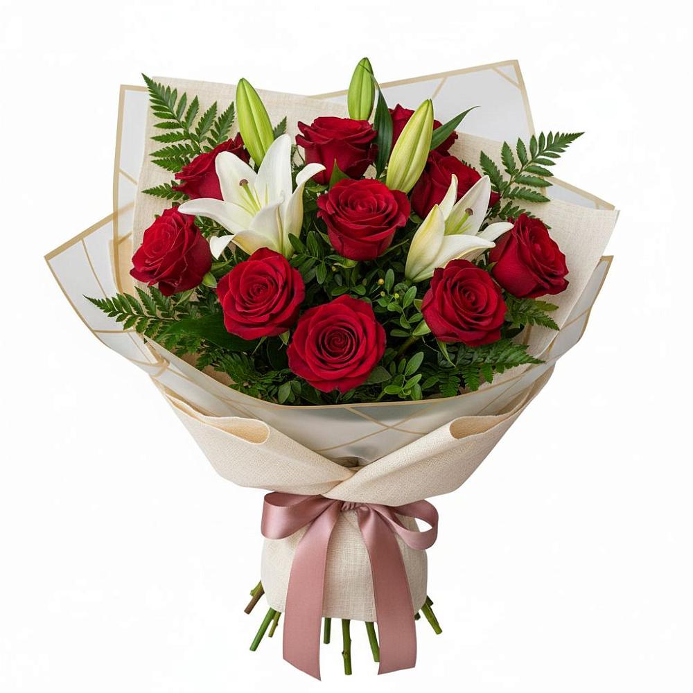 Букет цветов из: Лилии и Розы в Смоленке