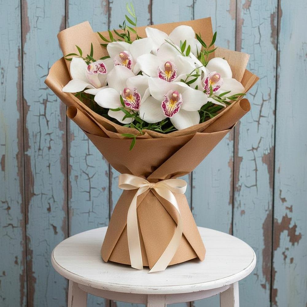 Букет цветов из: Орхидеи и Розы в Смоленке