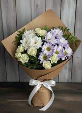 Букет цветов из:  Хризантемы и Розы в Смоленке