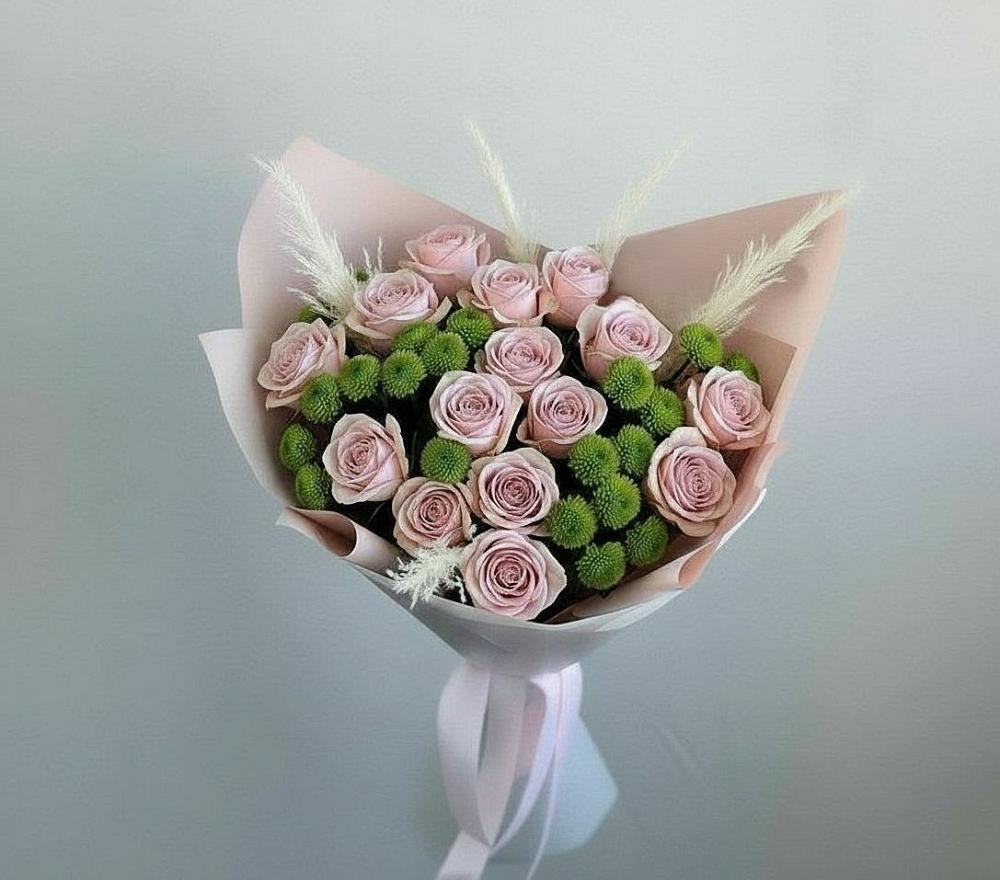 Букет цветов из: Розы и Хризантемы в Смоленке