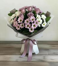 Букет цветов из:  Хризантемы и Розы #REPLACE_PRED# Смоленке