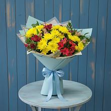 Букет цветов из:  Альстромерии и Хризантемы #REPLACE_PRED# Смоленке